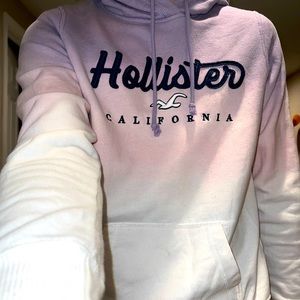Woman’s Ombré Hollister Hoodie: Purple, Pink, White